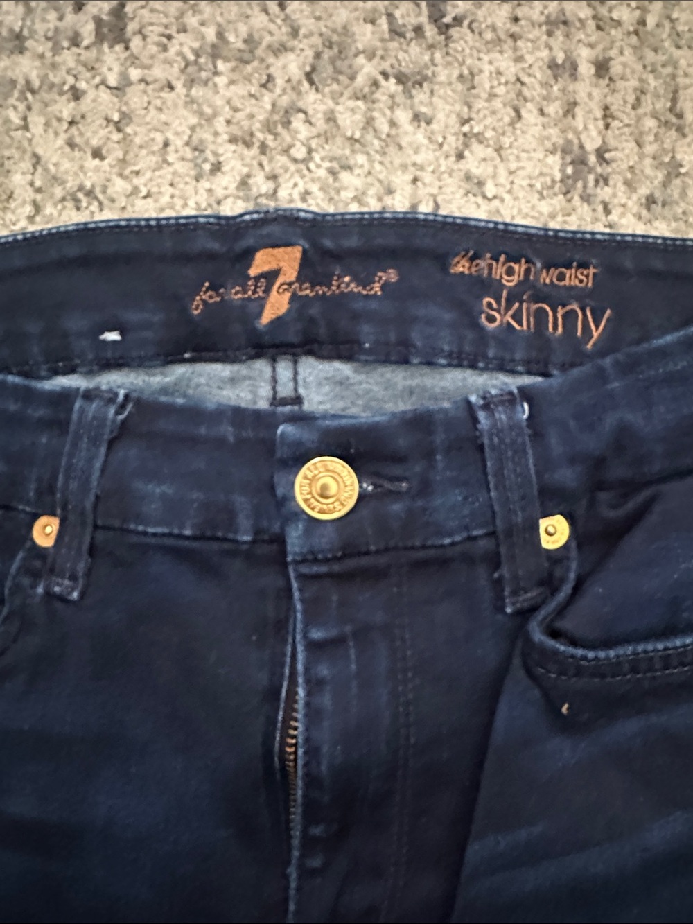 7 For All Mankind Dark Indigo Skinny Jeans - Picture 3 of 6